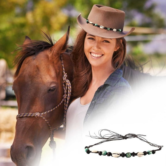 Cowboy Hat Bands - Ethnic Western Leather Hat Bands for Cowboy Hats Turquoise Beaded Hatbands Ideal for Men and Women Fashion Accessories