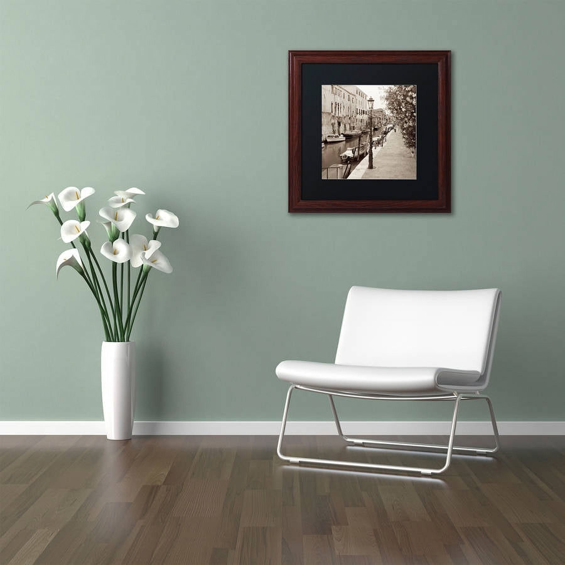 Trademark Fine Art "Venezia VII" Canvas Art by Alan Blaustein, Black Matte, Wood Frame