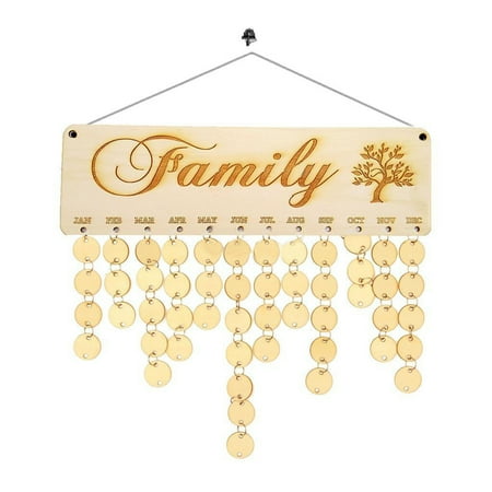 Board Wood Sign (Wood Birthday Reminder Wood Plaque Board Sign Family DIY Calendar Home Decor Christmas Decoration Christmas decor)