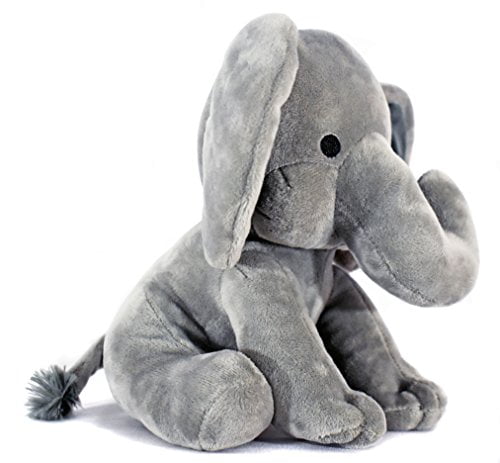 Measures 9 Inches Boy Great for Nursery Grey Girls Room Decor KINREX Stuffed Elephant Animal Plush Bed Toys for Baby 