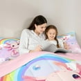 thumbnail image 6 of Castle Fairy Cartoon Axolotl Girl 7-Piece Twin Bedding Sets,Cute Rainbow Bedding Comforter Set,Stars Print Breathable Sheet Sets,Breathable Home Decor, 6 of 9