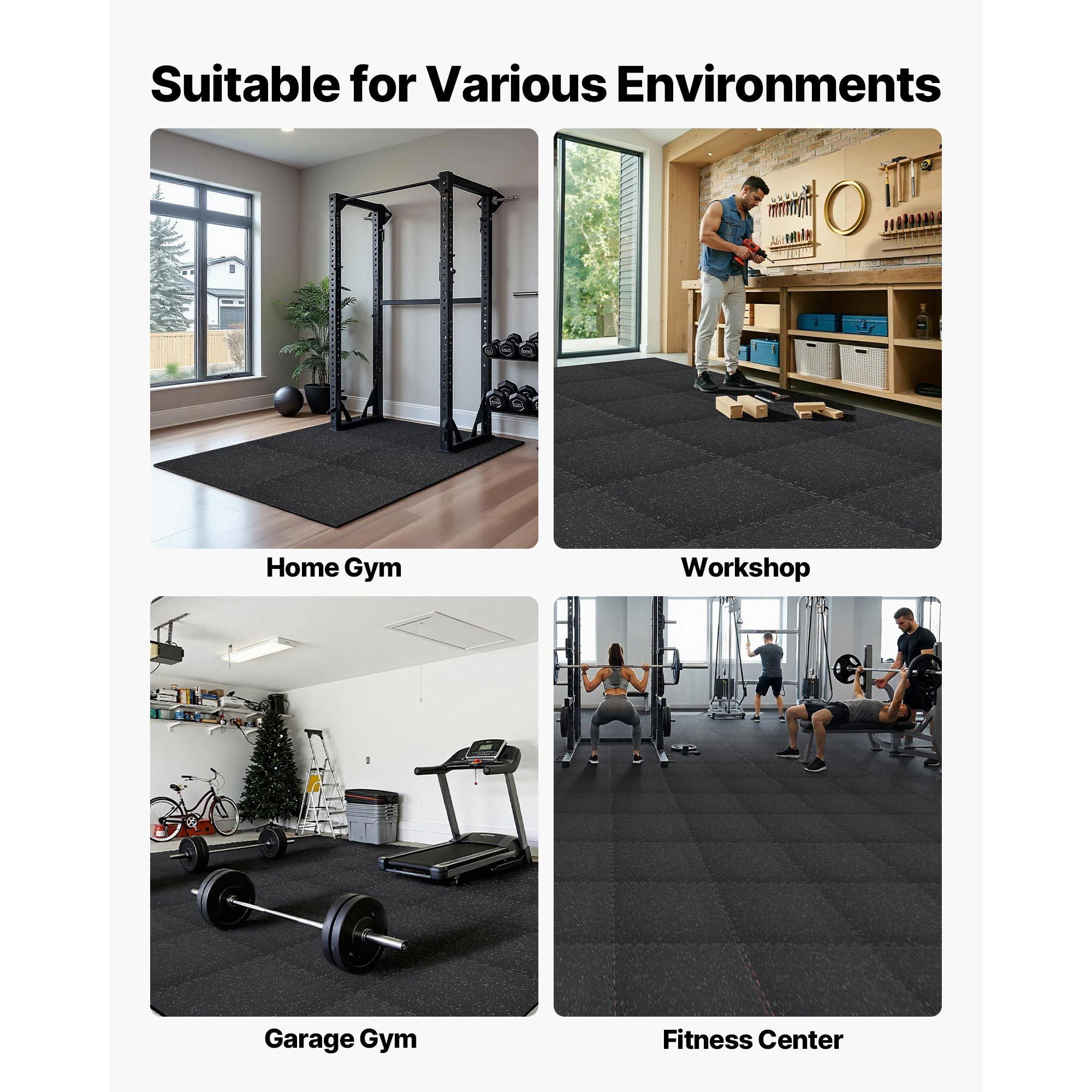 24-Piece Puzzle Mat, 24x24x0.4 inch EVA Foam, Interlocking Padding with White Dots, for Home Gym Office