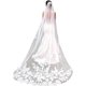 thumbnail image 1 of Wedding Veils Cathedral Bride Veil Embroidery Lace Edge Bridal Veil with Comb 1, 1 of 5