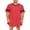 Red, variant on Men's Cotton Nightshirt Short Sleeve Sleepwear Soft Comfy Nightgown Loose Sleep Shirt S-XXL