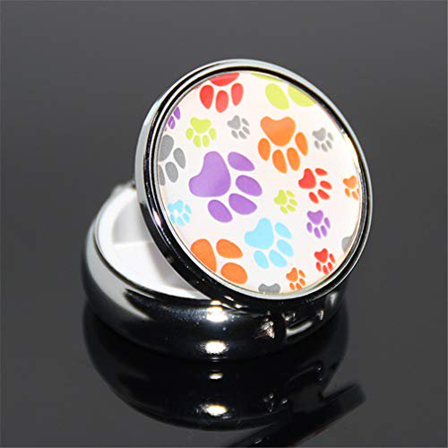 2 Pack of Pill Boxes Medicine Box Round Metal Pill Box for Medicine (Random  Pattern)