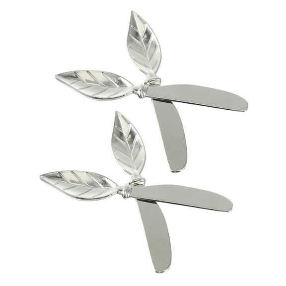 GOOHOCHY 4PCS Cheese Spreader Leaf Shaped Butter Knife Alloy Butter Spreader Knives For Charcuterie Boards Appetizers Condiments