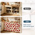 thumbnail image 4 of Farmhouse Strawberry Cabinet Curtains for Kitchen 35"W x 35"L, Red Berry Rustic Country Linen Texture Laundry Sink Cabinets Magic Tape Short Curtain Privacy Panel for Bathroom Vanity Cabinets, 4 of 9