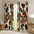 thumbnail image 2 of Cowhide 30%-50% Blackout Curtains Brown Highland Cow Print Curtains & Drapes,Western Curtains Exotic Aztec Farmhouse Wild Animals Longhorn Skin Room Decor,Cowboys Gifts for Men, 2 of 6