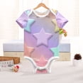 thumbnail image 6 of Stars with Pastel Light Pure Cotton Bodysuit Short Sleeve Pajamas One-Piece Romper Unisex 3 Months, 6 of 6