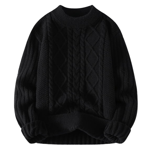 Sweaters for Men - Fashion Casual Solid Color Simple Crew Neck Knit Sweater Jacket, Minimalist Design, Daily Casual Wear, Soft Cotton Blend, Comfortable Men's Clothing