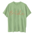 thumbnail image 5 of Fgnfyis T-Shirts à Manches Courtes pour Femmes Mode pour Femmes pour Hauts Décontractés T-Shirt à Manches Courtes à Col Rond Tee T-Shirt avec Imprimé de Lettres de Mariée Haut Ample T-Shirts pour Femmes Vert_002 m, 5 of 5