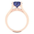 thumbnail image 4 of Clara Pucci 18K Rose Gold Round Cut 3Ct Simulated Tanzanite Engagement Ring + Matching Band - Luxury Box Included, 4 of 7
