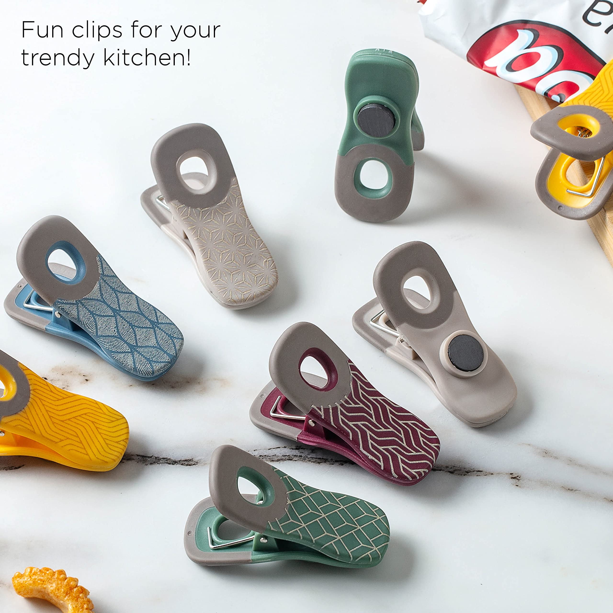 COOK WITH COLOR 5 Pc Chip Bag Clips- Kitchen Clips, Magnetic Chip Clips for  Bags - Household Items, Facebook Marketplace