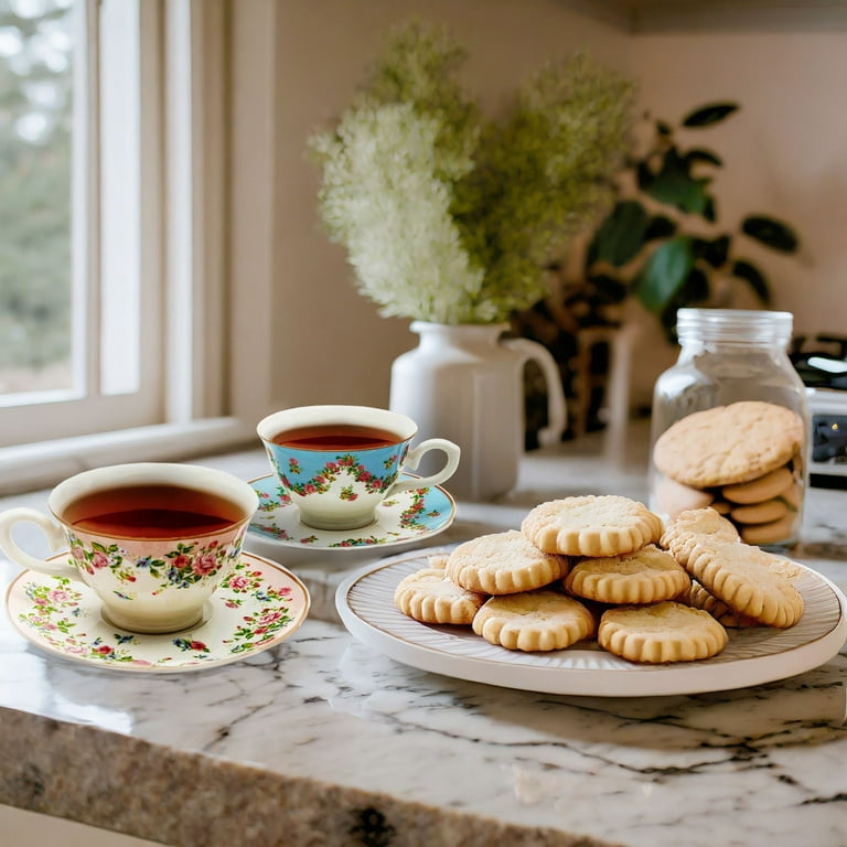 Sparkle and Bash Floral Tea Cup & Saucer Set - Victorian Style