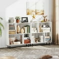 thumbnail image 2 of Gymax 2PCS 4 Cubby Open Bookcase 3-Tier Freestanding Bookshelf w/ Detachable Metal Legs White, 2 of 10