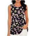 thumbnail image 2 of Pounoo Women's Floral Tank Tops Crew Neck Sleeveless Floral Print Casual Tops Summer Loose Fit Comfy Tunics Gift, 2 of 6