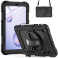 thumbnail image 1 of KOMI Compatible with Galaxy Tab A 8.4" (2020), Built in Screen Protector, Shockproof Heavy Duty Protective Rugged Cover with Shoulder Strap, Hand Strap, Pencil Holder Black, 1 of 5