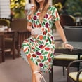 thumbnail image 3 of Vsdgher Légumes pour Femmes Été 2025 Robes Midi Décontractées Légères Manches Courtes Col Rond Robe de Plage, 3 of 6