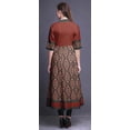 thumbnail image 4 of Bimba Red Flourish Damask Print Long Flared A Line Indian Kurtis For Women Party Wear Anarkali Kurta-XSmall, 4 of 5