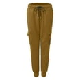thumbnail image 4 of YDFCWXW Womens Joggers Pants with Pockets Lightweight Outdoor Elastic High Waisted Cargo Pants Soft Y2k Workout Sweatpants (Coffee, XL), 4 of 7