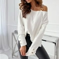 thumbnail image 4 of Gibobby Blusas Elegantes Para Mujer de manga larga de otoño e invierno para mujer con botones estampados en el cuello（Blanco， XL), 4 of 5