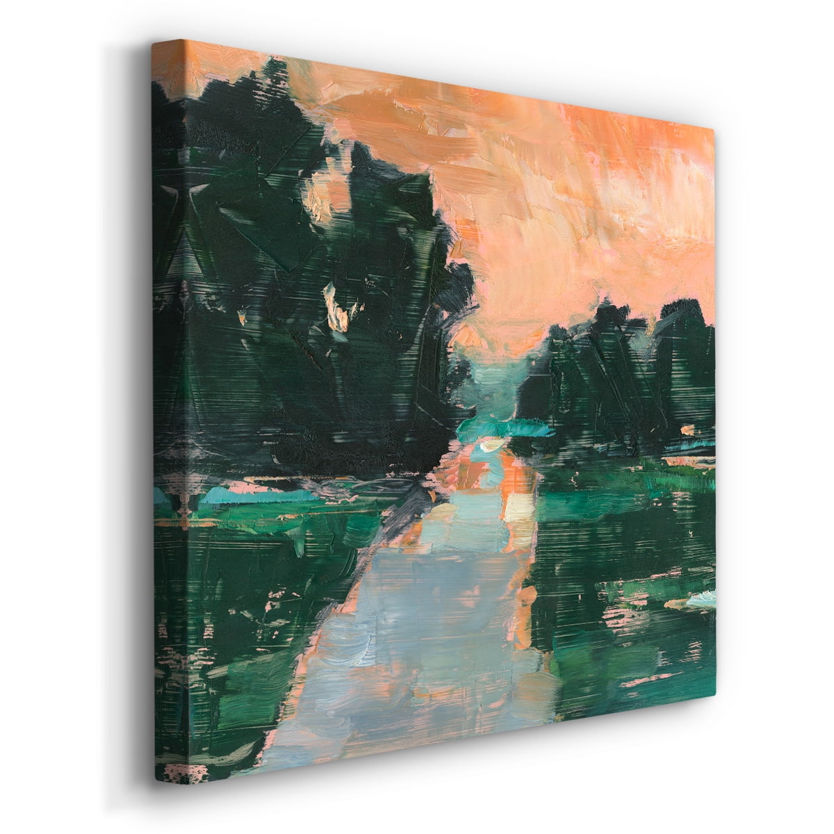 Wexford Home Coral Sunset I-Premium Gallery Wrapped Canvas, 24" x 24" - Ready to Hang