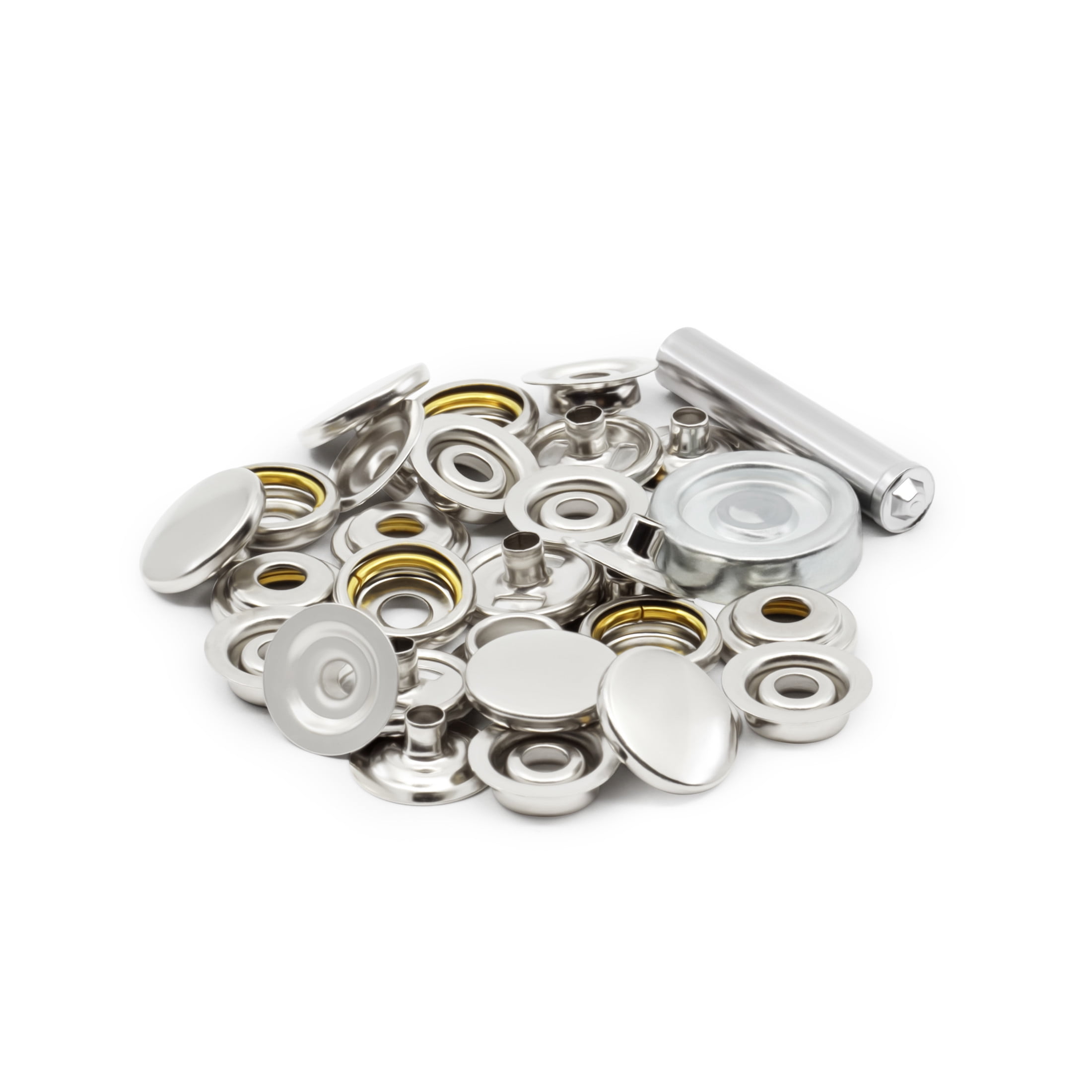 Dritz Heavy Duty Snap Kit, 5/8-Inch, 7 Count, Nickel-Plated Brass