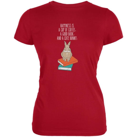 A Good Book and My Bunny Red Juniors Soft T-Shirt - 2X-Large