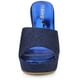 thumbnail image 2 of Sandalias de cuña Allegra K Brillo Plataforma Sin cordones Azul marino 39, 2 of 6