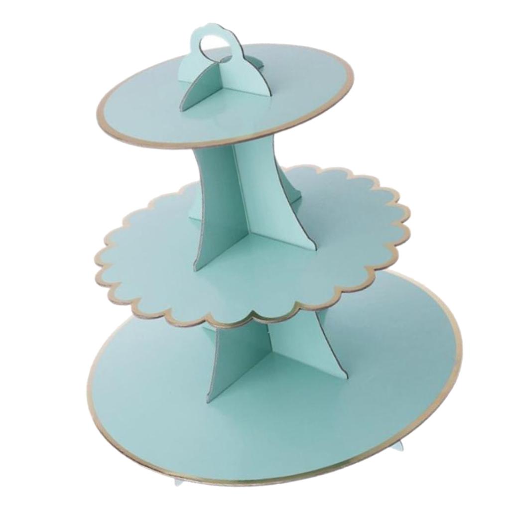 3 Tier Cardboard Afternoon Tea Cupcake Cake Stand Birthday Party 4 Colors Green Walmart Com
