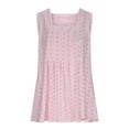 thumbnail image 4 of Penkiiy Womens Tank Tops Scoop Neck Eyelet Loose Fit Basic Tops Solid Color Causal Summer Sleeveless Shirts XL Pink, 4 of 6