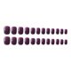 thumbnail image 4 of Uñas postizas HUOGUO, cabeza corta y redonda, color morado, 24 unidades, 4 of 4