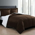thumbnail image 2 of VCNY Home Micromink 3-Piece Chocolate Solid Color Comforter Set, Queen, 2 of 5