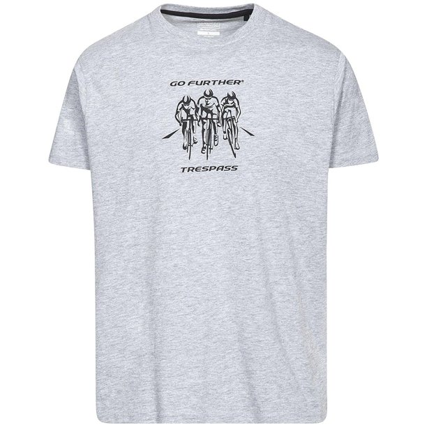 Trespass - Camiseta Chained de manga corta para hombre caballero (Gris Jaspeado)