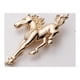 thumbnail image 5 of Broche pequeño y liso con forma de caballo, estilo Art Déco, para bodas, en plata y oro., 5 of 7
