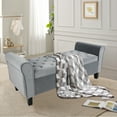 thumbnail image 3 of Fionafurn Velvet End of Bed Storage Ottoman Bench,19.7" D x 51.2" W x 20.5" H, Grey, 3 of 8