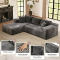 thumbnail image 4 of Furmax 108"  L-Shape Boneless Chaise Sectional Sofa Cloud Couch Sectional Corduroy Couch Set with Deep Seat for Living Room,Corduroy Gray, 4 of 8
