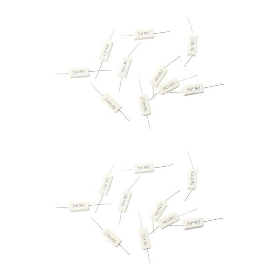 20 PCS 5W 10 Ohm Ceramic Load Resistors,20 x Ceramic Resistor,white