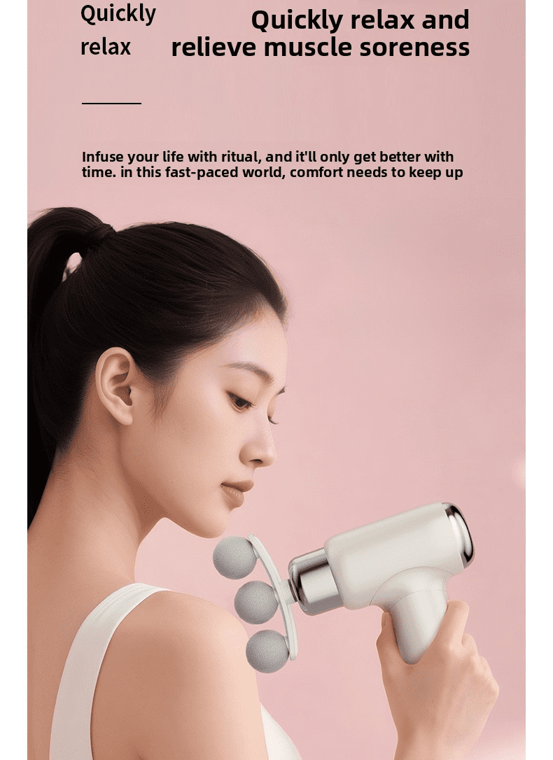 CNV Professional Mini Massage Gun with 9 Interchangeable Heads, Handheld Percussion Massager for Full Body Muscle Recovery, Portable Handheld Wellness Kit