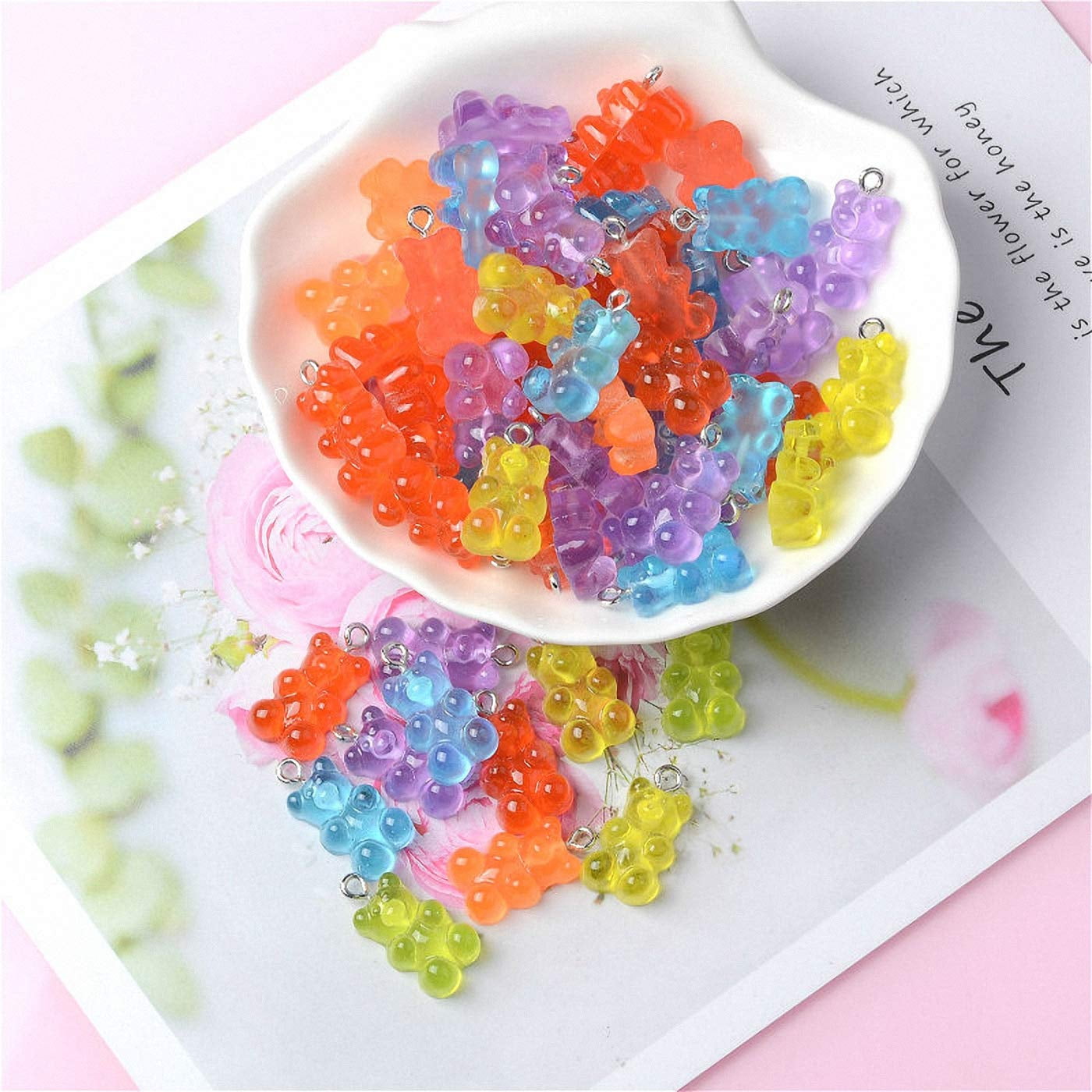 100pcs DIY crafts Fruit series mixed resin accessories diy handmade jewelry  accessories Phone case decoration sticker baby hairpin accessories- mix  styles in 100pcs