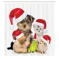 thumbnail image 3 of Ambesonne Animals Shower Curtain, Christmas Theme Pets, 69"Wx84"L, Multicolor, 3 of 5