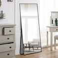 thumbnail image 6 of ZXNYH Full Length Mirror, 55"x20" Full Body Mirror with Stand Floor Mirror Full Length Standing Mirror Wall-Mounted Mirror Hanging or Leaning Against Wall Aluminum Alloy Thin Frame (White), 6 of 7