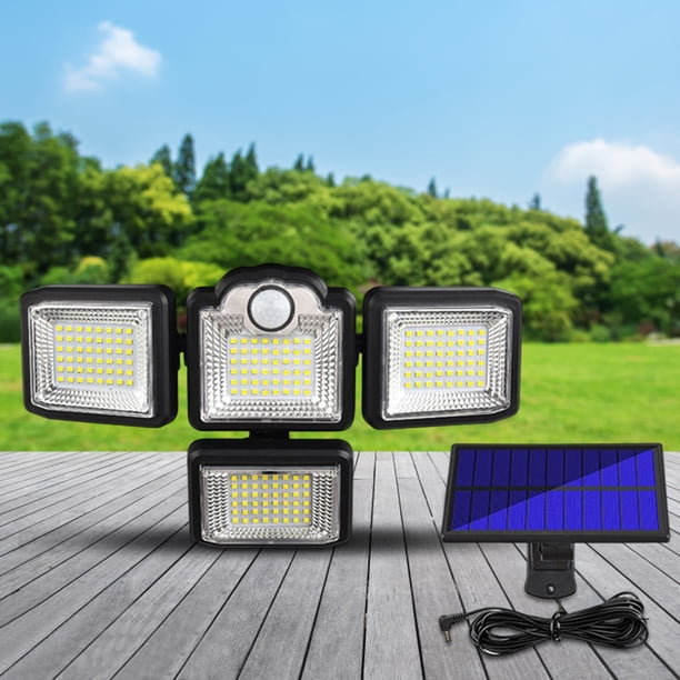 Luz Solar Al Aire Libre Luz solar al aire libre 2400MAH Lámpara con sensor LED para patio Garaje Porche Patio (A) WDOplteas Para estrenar