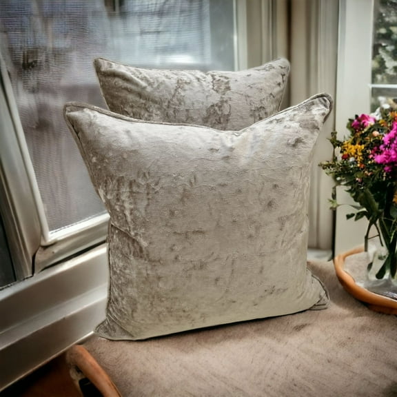 JAAE 2pcs Shiny Ice Crushed Velvet Throw Pillow Cover Modern Decorative Cushion Covers Solid Colors 18x18 inch