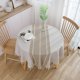 thumbnail image 5 of Farmhouse Tablecloth Heavy Weight Stitching Tassel (Round, 60 Inch, Linen)Cotton Linen Dust-Proof Table Cloth for Kitchen Dinning Tabletop Decoration, 5 of 5