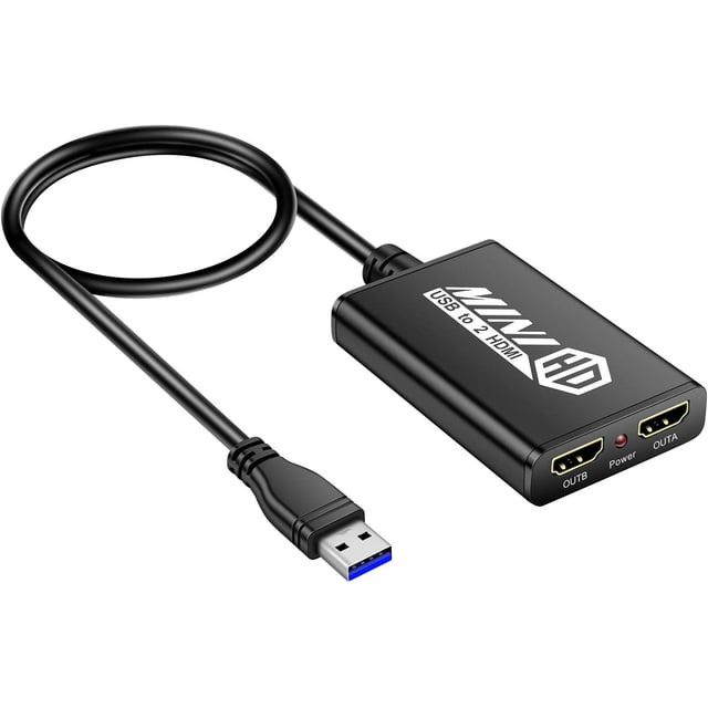 USB 3.0 to Dual HDMI Adapter,Compatible with Windows ChromeBook MacBook,Support 3.5mm Jack Stereo Output Expand 2 Different Display Screens (Dual HDMI Adapter)