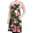 thumbnail image 5 of Pioneer Flower Floral Print Pattern Apron-Garden Aprons for Women with Pockets-Cotton Linen Waterproof Kitchen Cooking Gardening Aprons Adjustable for Kitchen,Cooking,BBQ and Salon 33x27 Inch, 5 of 7