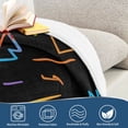 thumbnail image 4 of Yayeee Throw Blanket for Couch Soft Warm 50" x 60" Sofa Chair Bed Decoration, Black Neon Lightning, 4 of 7