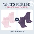 thumbnail image 5 of Doctor's Choice Diabetic Full Cushion Quarter Women's Socks, Medium, Women's Shoe Size 6-10, 4 Pack, 5 of 8