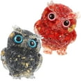 thumbnail image 3 of FRCOLOR  2 Pcs Crystal Animals Owl Ornament Garden Figurine Decorations, 3 of 8